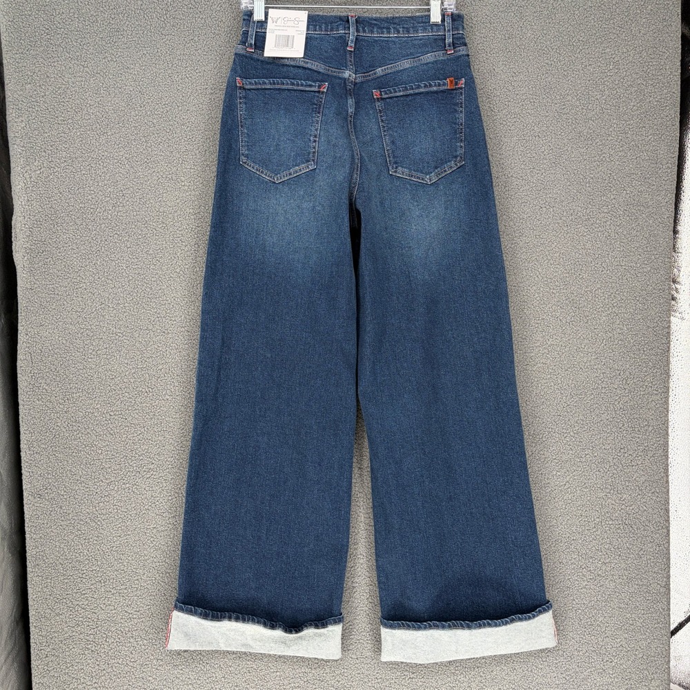Jessica Simpson Women High Rise Wide Leg Cuffed Jeans Dark Wash Size 6 NWT - Picture 6 of 8
